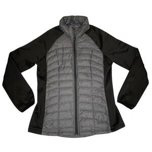 Weatherproof 32 Degrees Down Puffer Lightweight Jacket Women Sz Large Gray Black